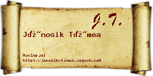 Jánosik Tímea névjegykártya